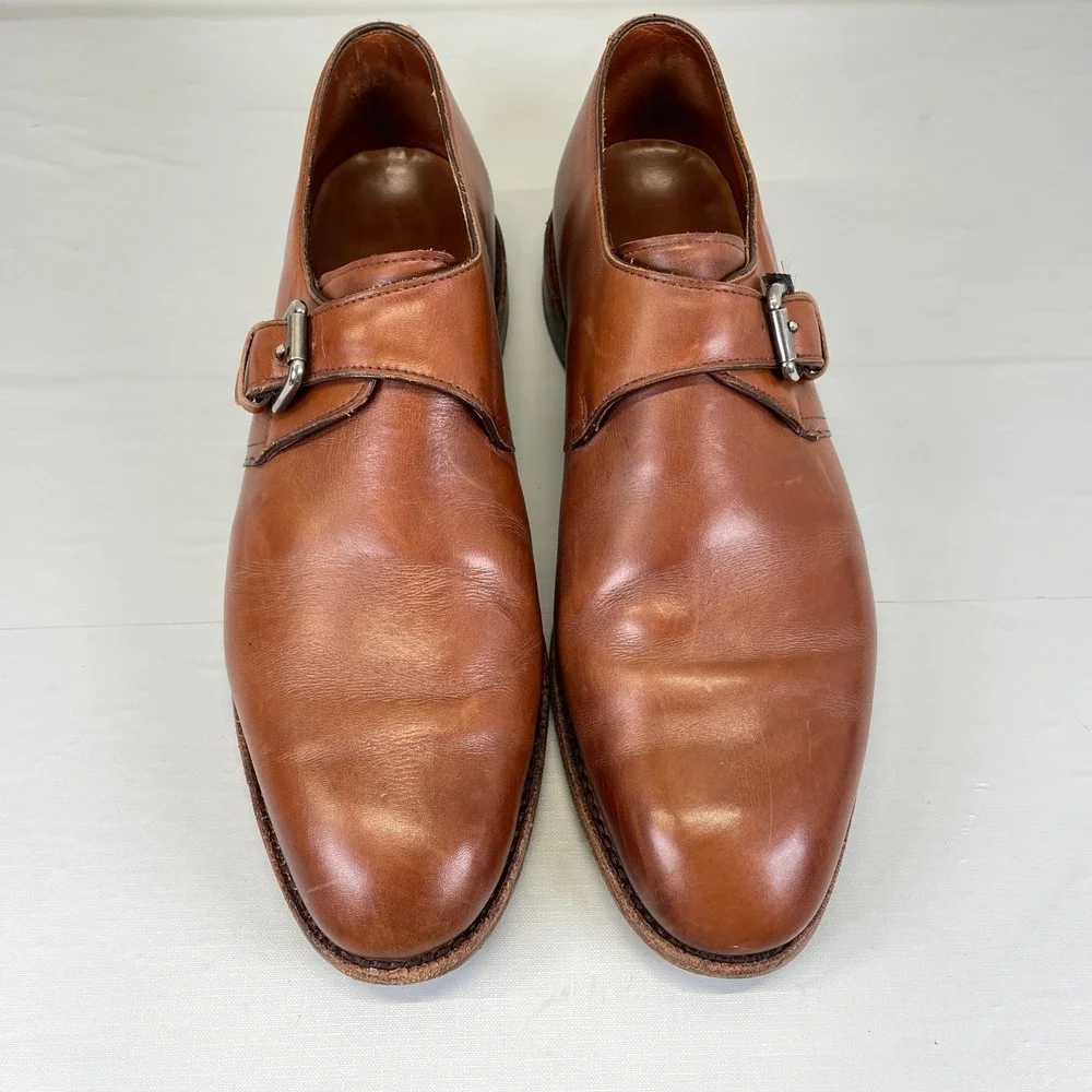 Allen Edmonds Warwick Monk Strap Dress Shoes Mens Size 9.5 D Brown Leather - USA